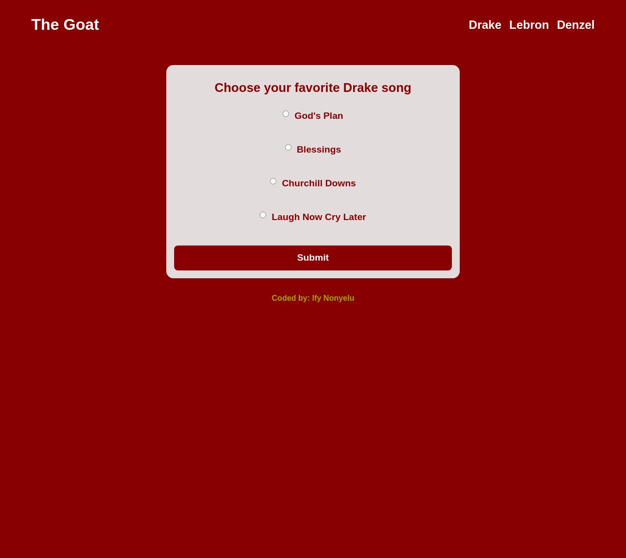 Screenshot of the home page of the A Few Goats website.